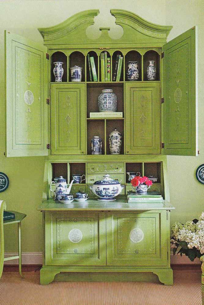 Green Antique Secretary Desk #antique #antiquefurniture