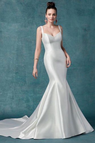 Satin Mermaid Wedding Dress #mermaiddress #satindress