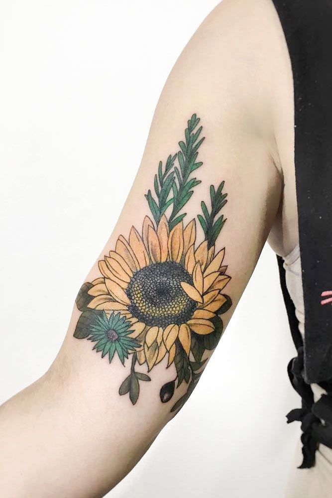 Big Sunflower Tattoo For Arm #armtattoo