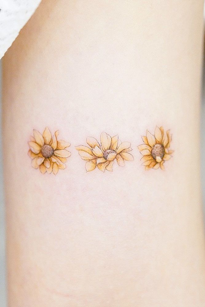 watercolor tattoo sunflower