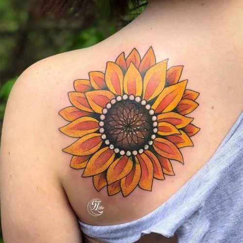 sunflower shoulder tattoos