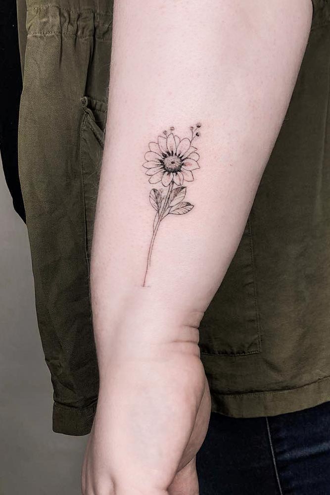 Small Sunflower Tattoo #smalltattoo