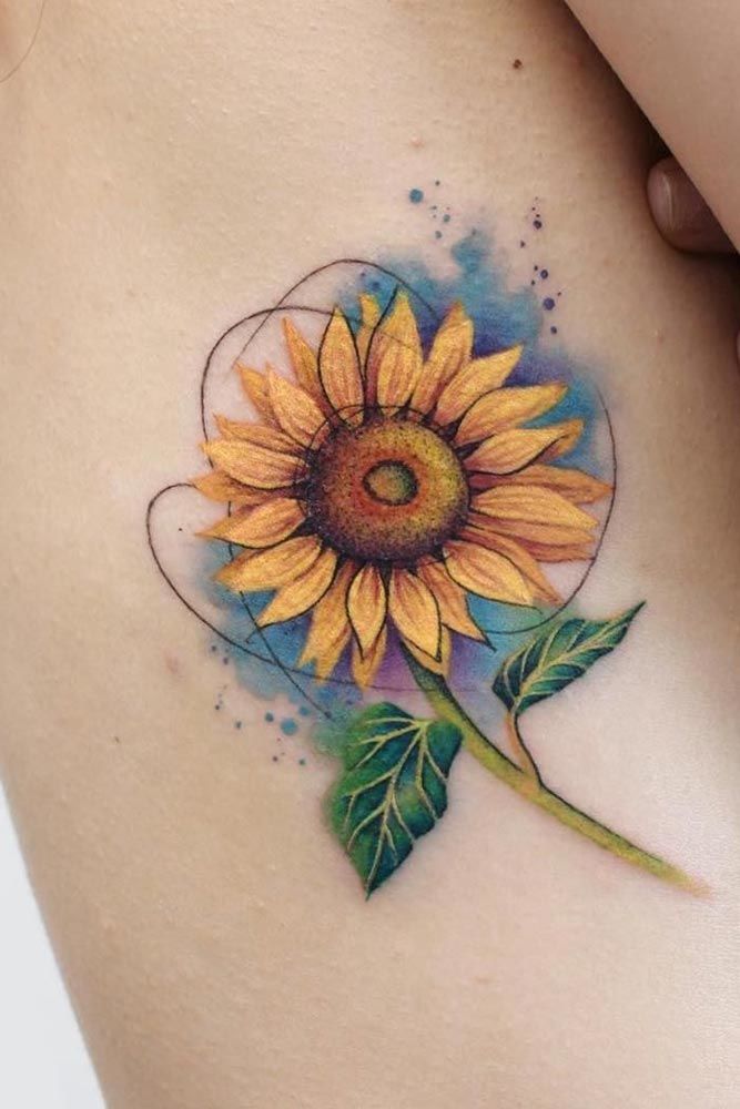 Different Interpretations of a Sunflower Tattoo #watercolortattoo
