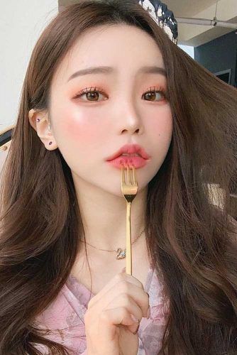 Ulzzang Peach Makeup Idea #peachcolor #nudemakeup