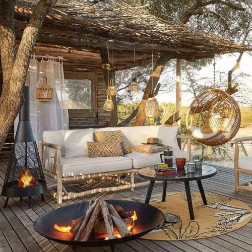 Boho Backyard Fire Pit Space #bohodecor