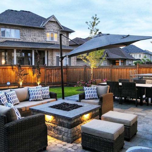 Modern Backyard Space With Fire Pit Area #restspace #backyard