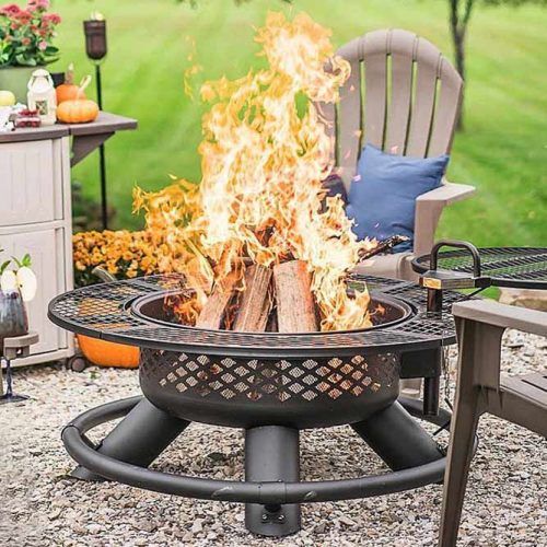 Metallic Fire Pit Design #roundfirepitdesign