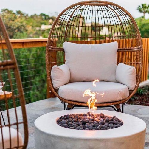 Fire Pit Area With Wicker Chairs #wickerchairs