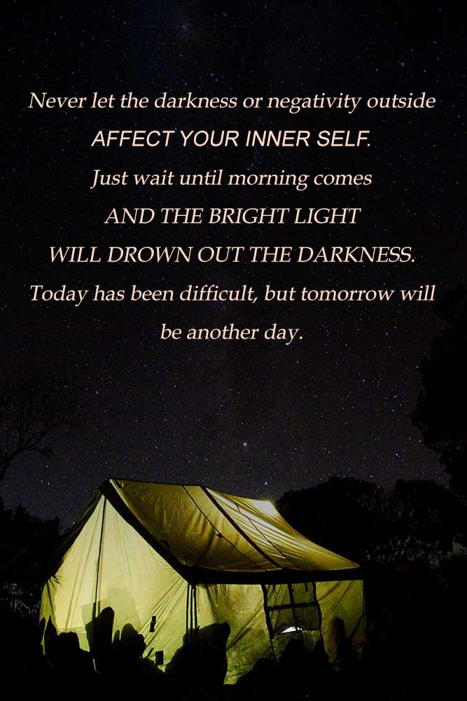 Never let the darkness or negativity outside affect your inner self. #quotes #inspirationalquotes