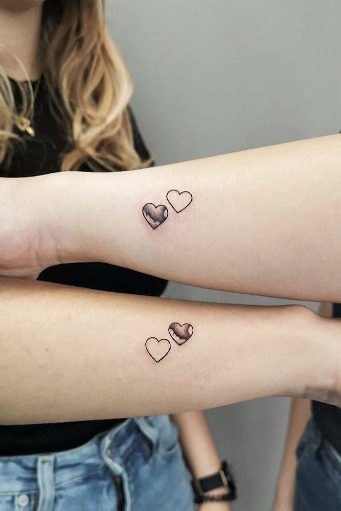 best friends heart tattoos