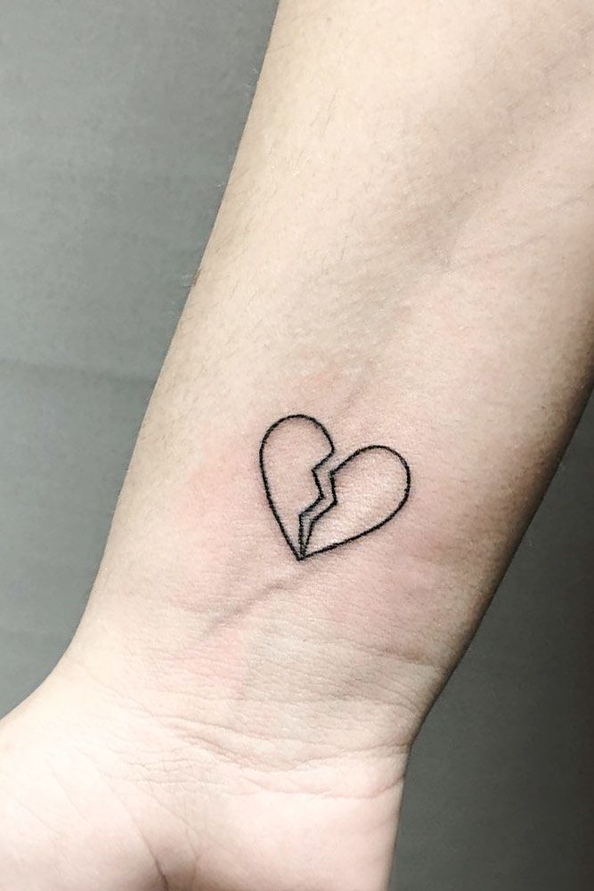 Broken Heart Tattoo Design #wristtattoo #brokenhearttattoo #brokenhearttattoodesign