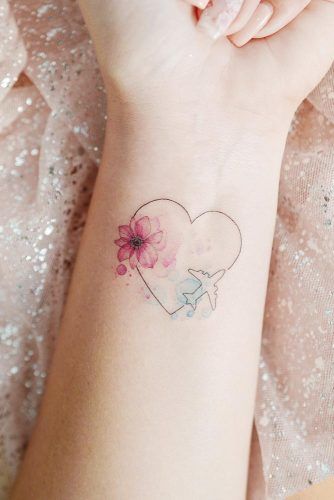 heart tattoos on ankle