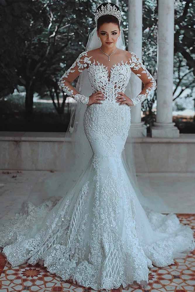 Wedding Dress With Long Lace Sleeves #chicweddingdress #laceweddingdress