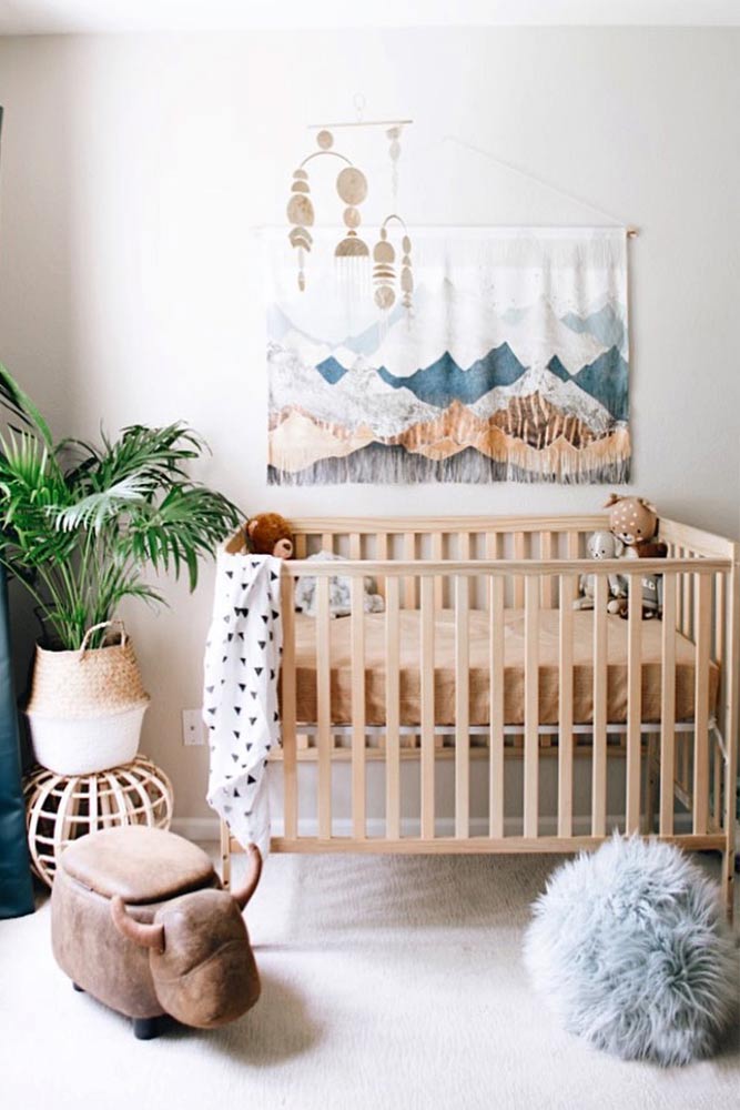 Neutral Nursery Idea In Boho Style #walldecor