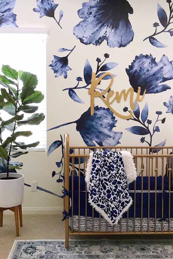 French Style Accent For Girl's Nursery #floralwall