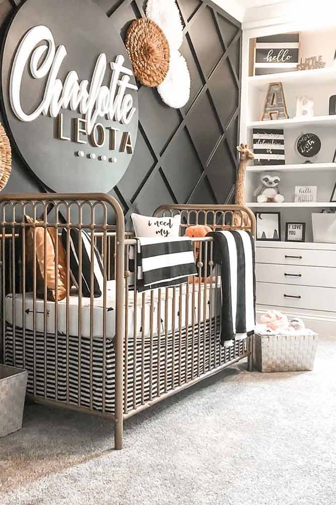 Nursery For Girls In Black - White Colors #blackandwhite