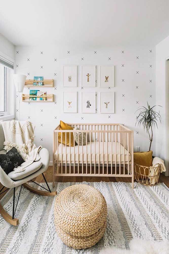 Nursery With Painted Wall #floatingshelves