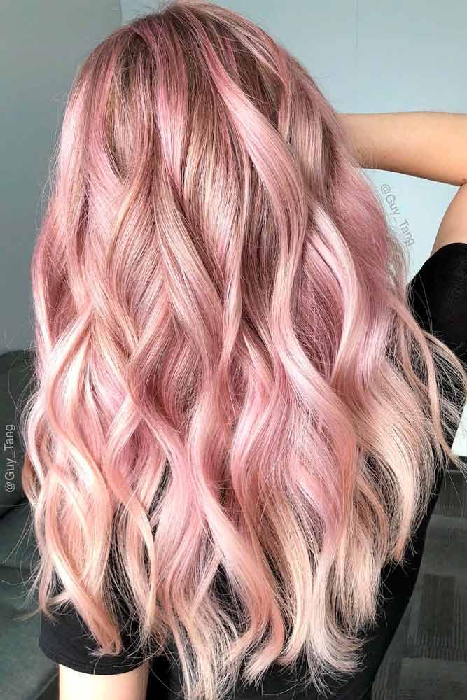 pinkish blonde hair