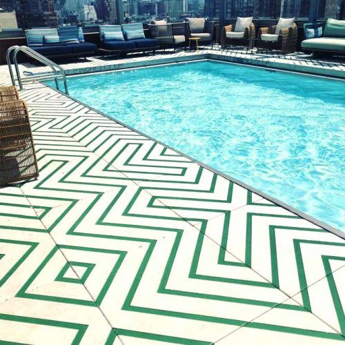 Patterned Tiles For Pool Deck Decor #patternedtile