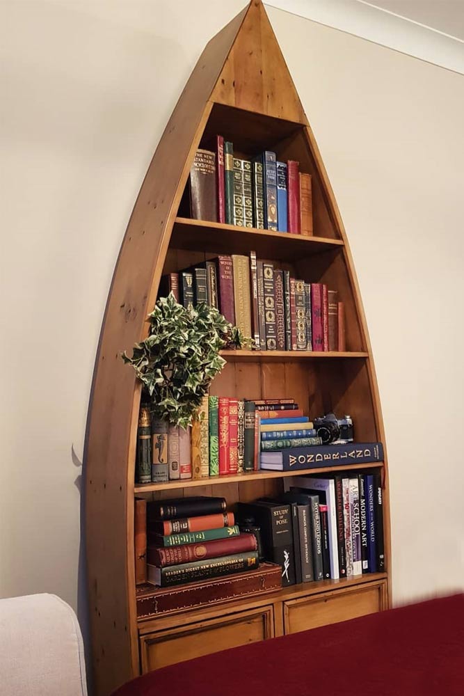 Boat Wooden Bookcase #boatbookcase