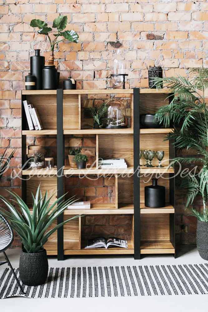 Industrial Bookcase Design #metalandwoodbookcase