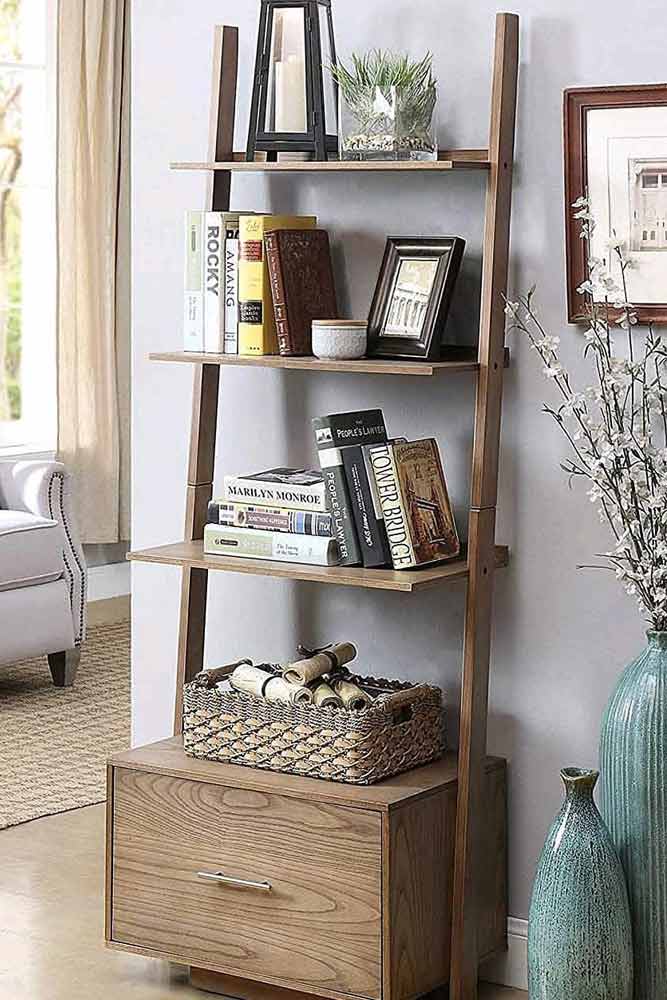 Ladder Bookcase #ladder #shelves