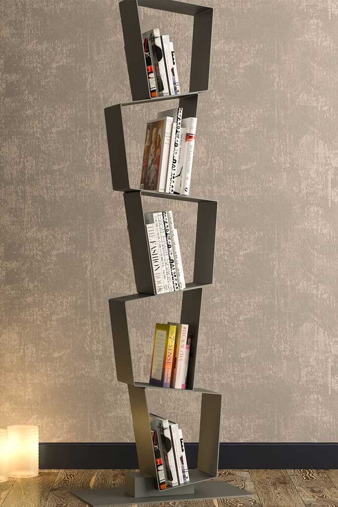 Modern Meatallic Geometric Bookcase #geometricbookcase