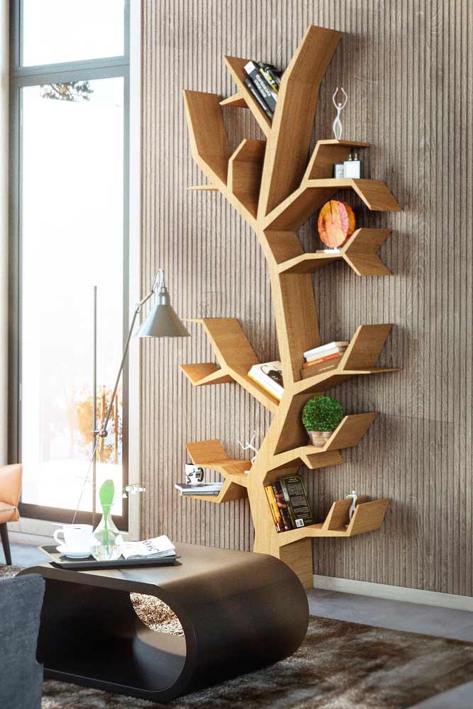 Wall Mounted Tree Bookcase Design #treebookcase