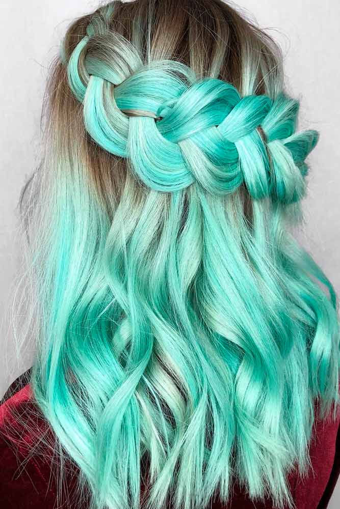 pastel green hair color