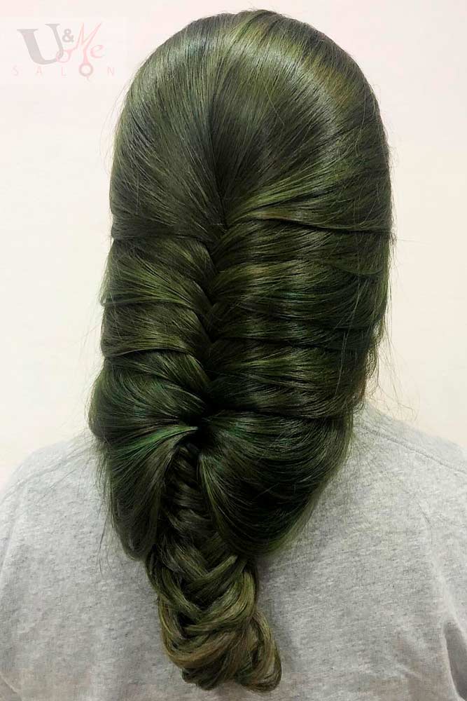 Olive Green Hair #colorfulhair #olivegreenhair