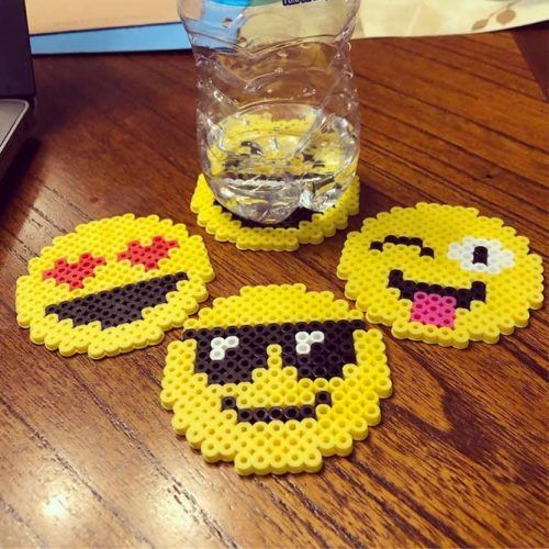 Emoji Perler Beads Idea #coasterset