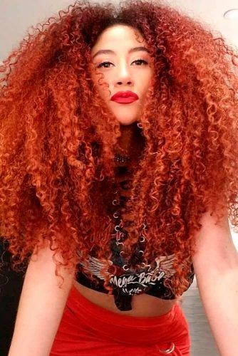 Multi Textured Perm #redhair #curlyhairstyles