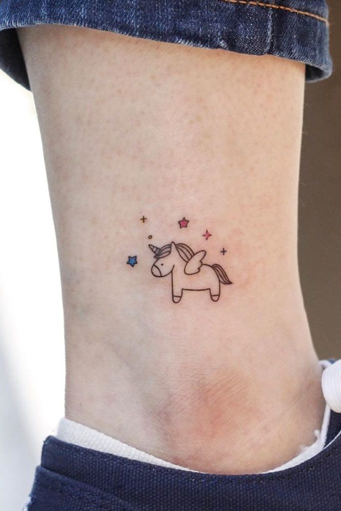 Small Unicorn Tattoo Idea #unicorntattoo