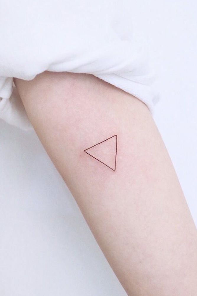 Simple Geometric Tattoo Design With Triangle #triangletattoo #geometrictattoo