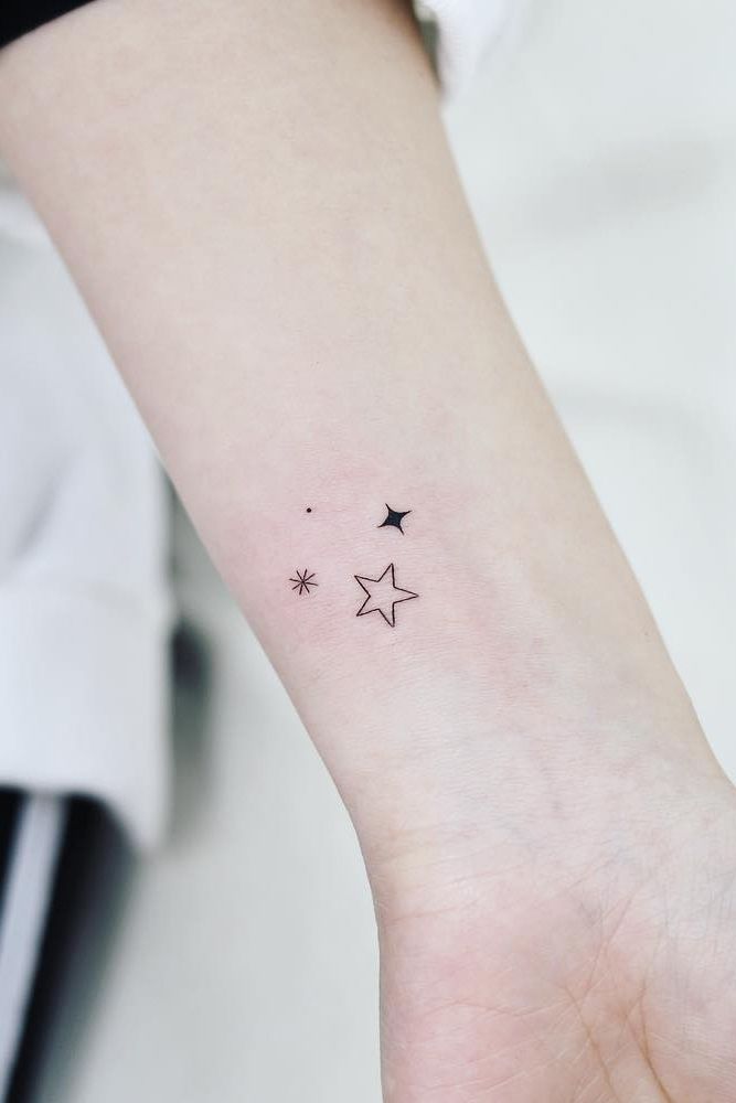 Small Stars On The Wrist #wristtattoo #startattoo