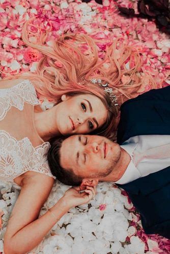 Lying In The Roses Petals #wedding #weddingphoto