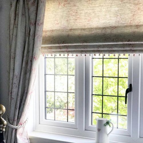 Double Layering Roman Blind & Curtains #floralcurtains