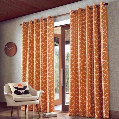 Bright Color With Pattern Design #orangecurtains