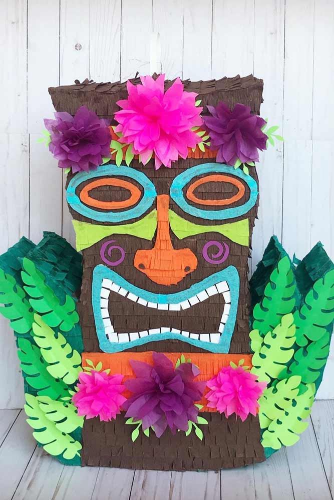 Luau Piñata Idea For Hawaiian Party #luaupinata