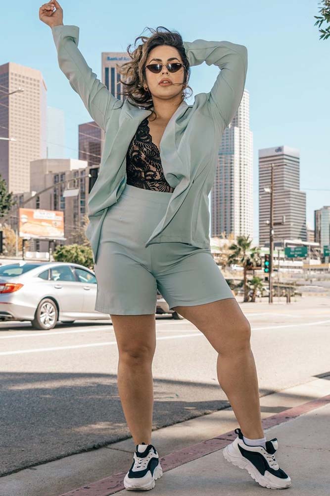 Plus size shop short suit