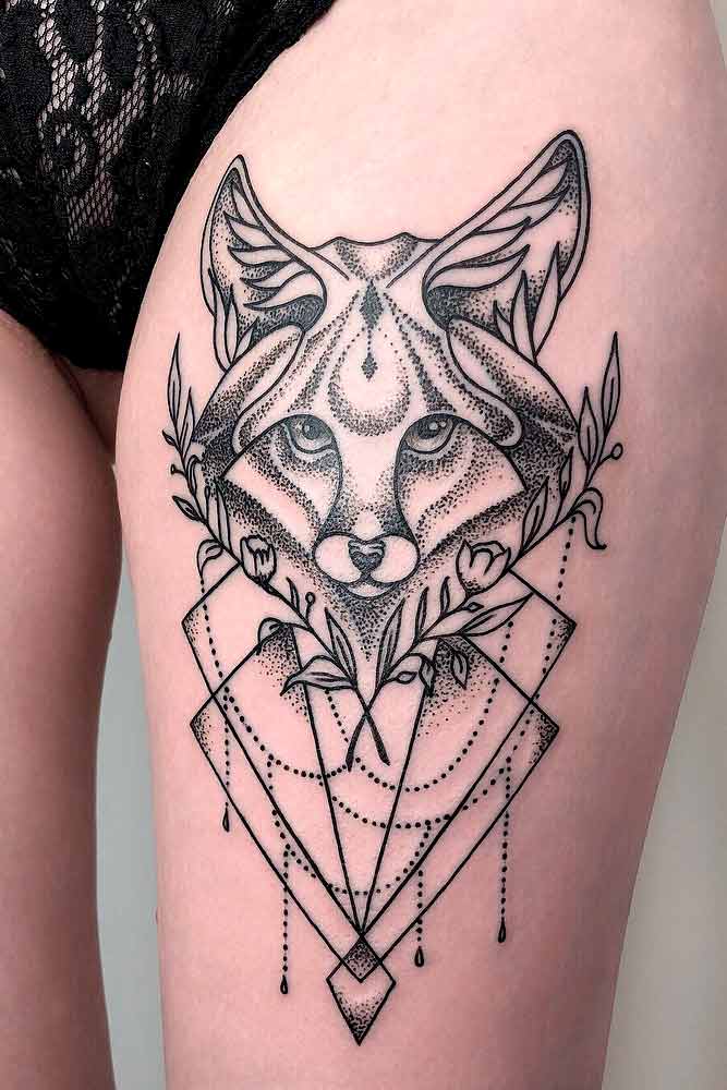 A Fox Tattoo With A Dotwork Technique #foxtattoo