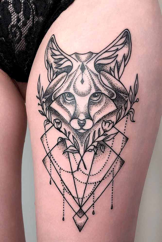 Un tatuaje de zorro con una técnica Dotwork #foxtattoo