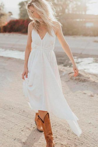 long dress and cowboy boots