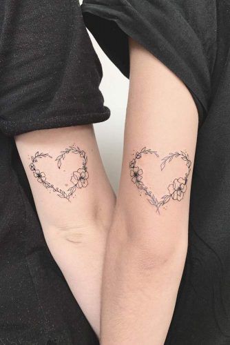 Floral Hearts Tattoo Designs #heartattoos