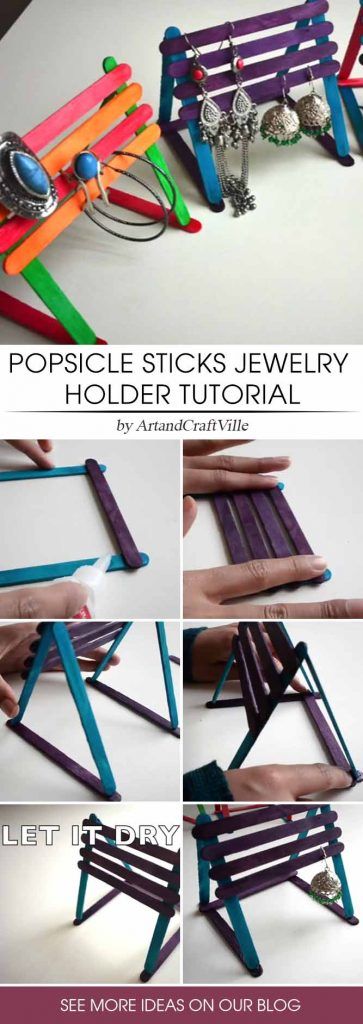 How To Make Popsicle Sticks Jewelry Holder #diyjewelryholder #tutorial