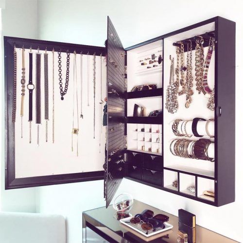 Wall Mounted Jewelry Organizer Design #walljewelryorganizer