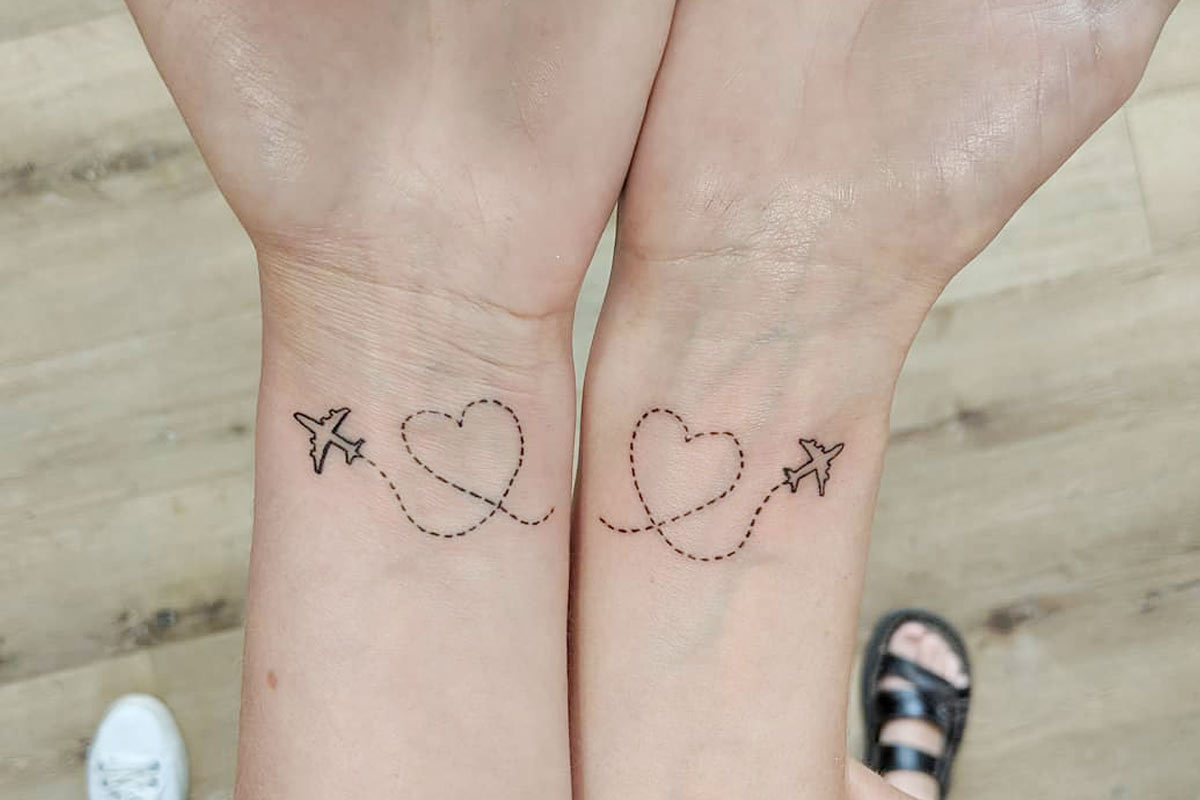 best friends heart tattoos