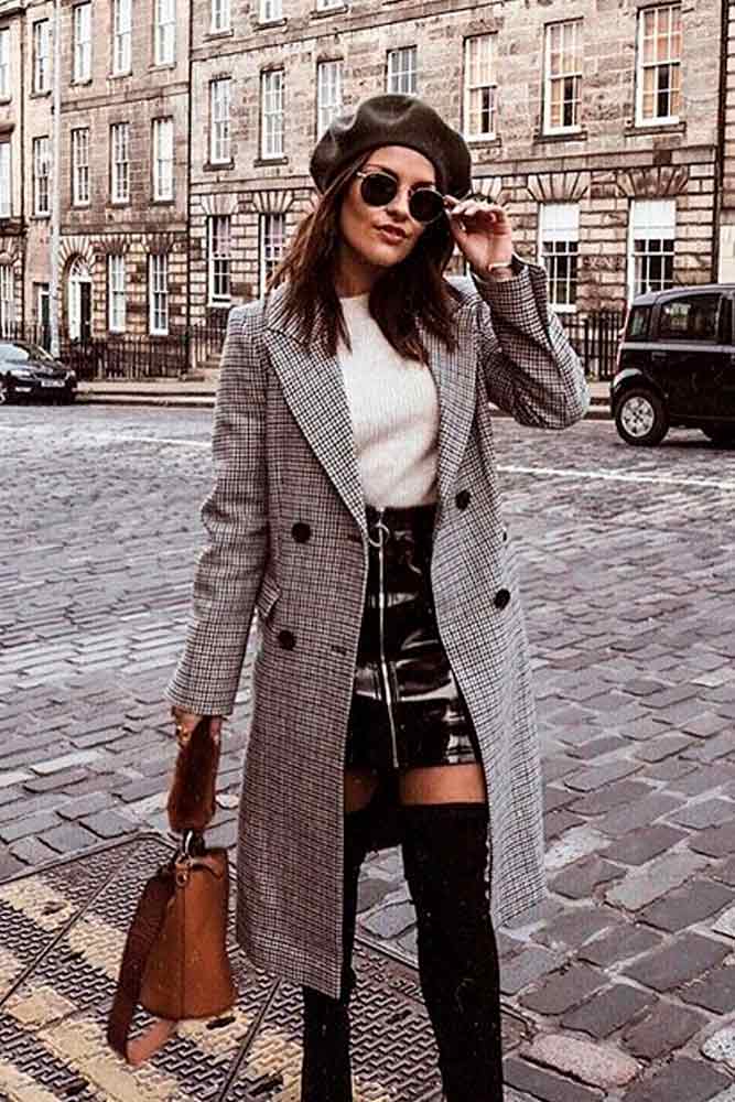 Brave Look With Leather Skirt #leatherskirt #falloutfit