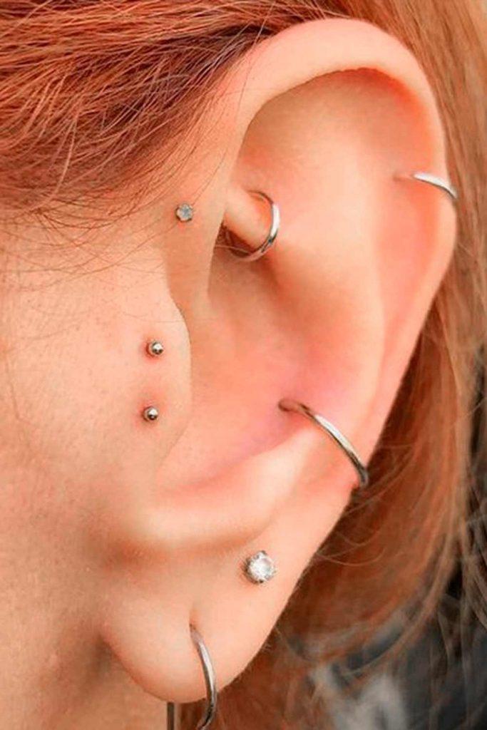  Double Tragus Piercing With Barbells #barbells #barbellspiercing