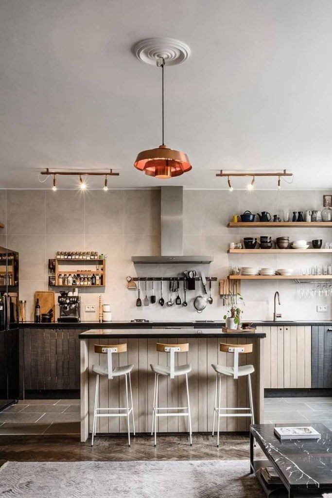 Big Kitchen Space With Retro Stools #retrostools